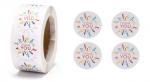 1 Aufkleber 25 mm THANK YOU Nr. 7 weiss bunt